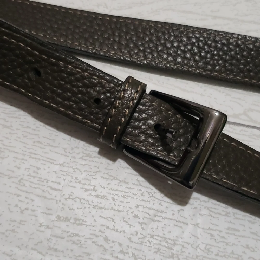 Nobody pebble leather dark green grey crossbody bag